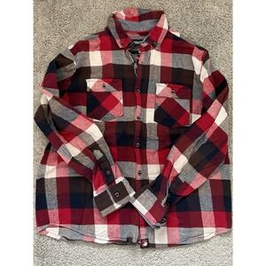 Canada Weather gear Men's Plaid Button Front Long Sleeve Shirt Size l